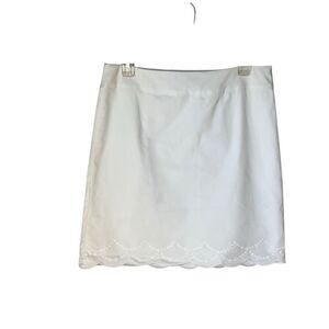 Talbots White Scallop Edge Embroidered Skirt, 4 richmom countryclub preppy